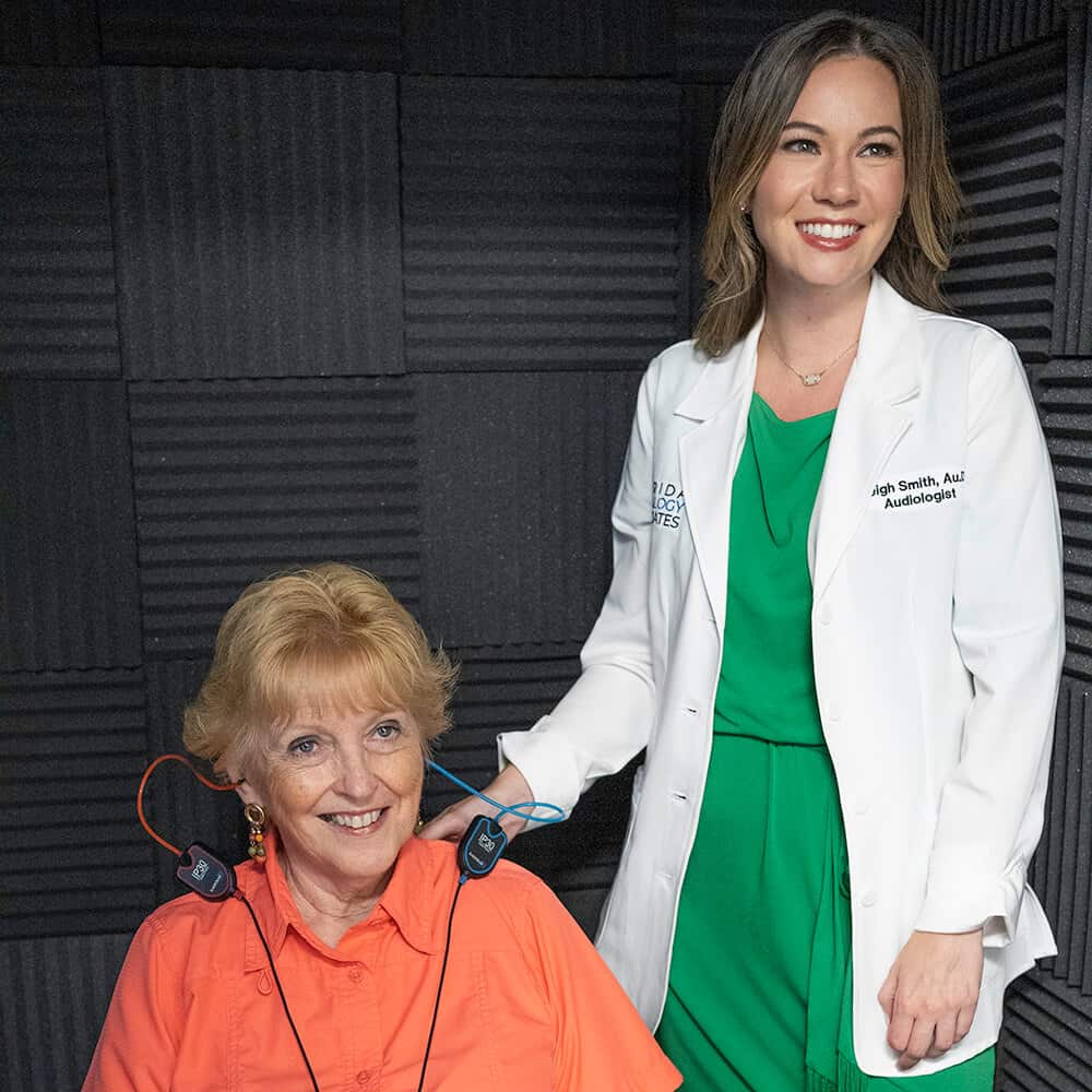 Doctor smiling with patient